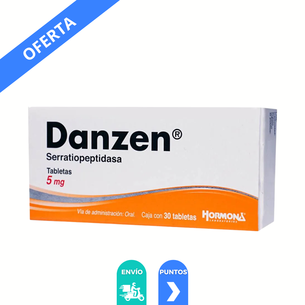 DANZEN 5 MG C/30 TAB SERRATIOPEPTIDASA LAB HORMONA