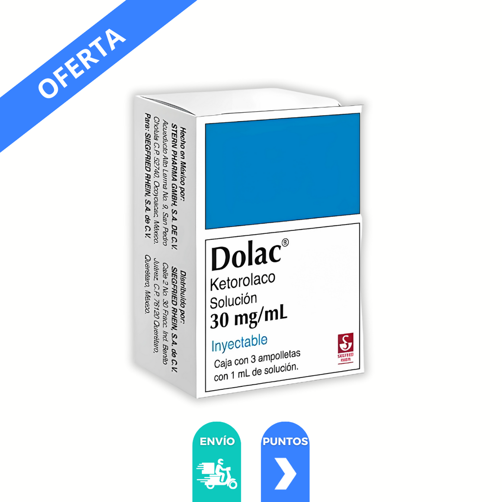 DOLAC SOL INY 30 MG/ML C/3 AMP KETOROLACO LAB SIEGFRIED  RHEIN