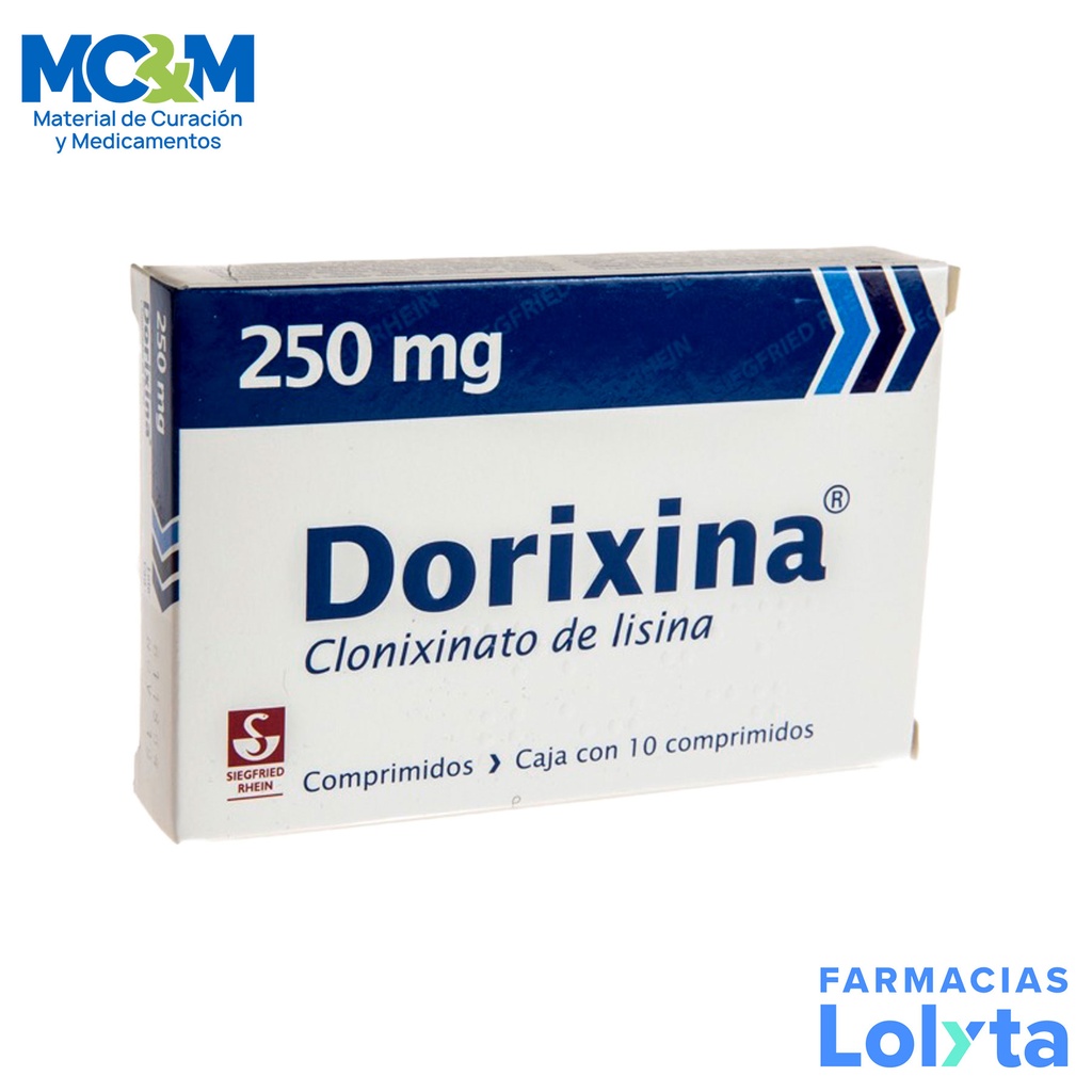 DORIXINA 250 MG C/10 TAB CLONIXINATO DE LISINA LAB SIEGFRIED RHEIN