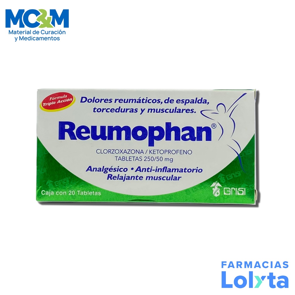 REUMOPHAN 250/50 MG C/20 TAB CLORZOXAZONA KETOPROFENO LAB GRISI