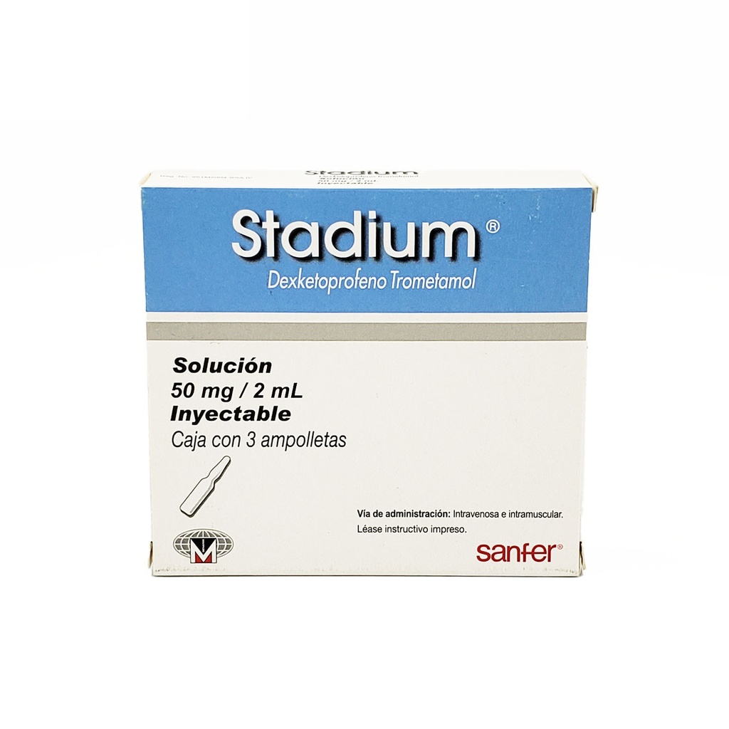 [702] STADIUM SOL INY 50MG/2ML DEXKETOPROFENO TROMETAMOL C/3 LAB SANFER