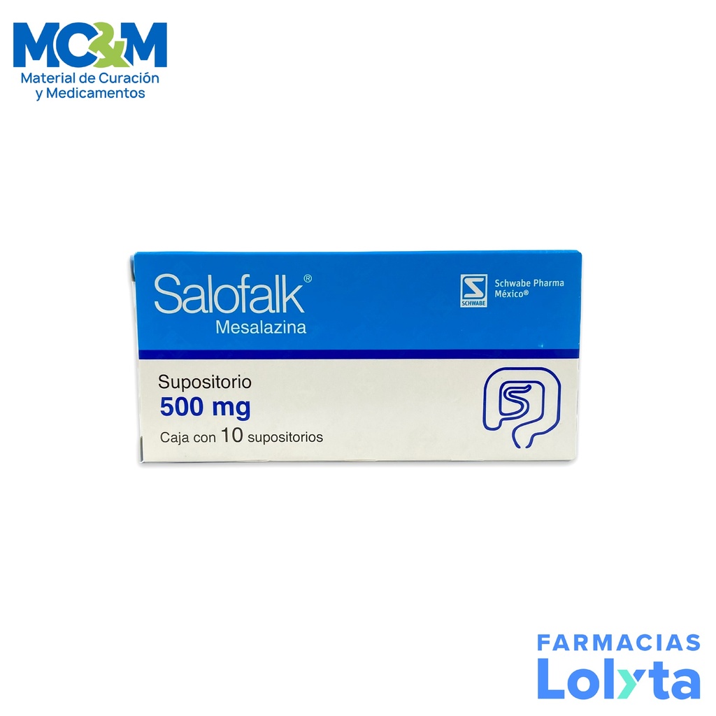 SALOFALK 500MG C/10 SUP MESALAZINA LAB SCHWABE