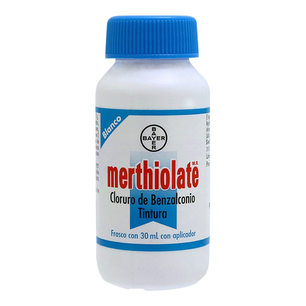 MERTHIOLATE BLANCO TINTURA C/30 ML CLORURO DE BENZALCONIO LAB BAYER