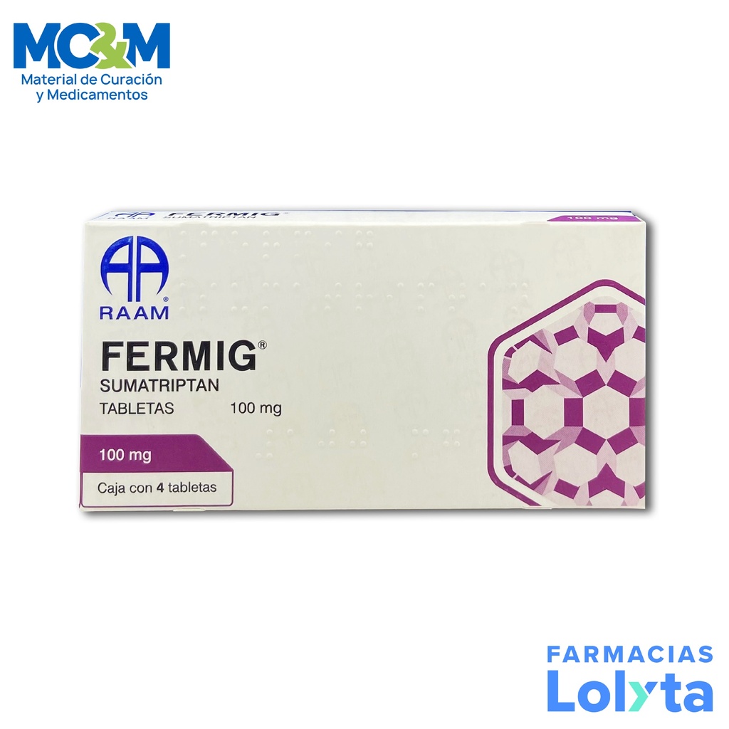 [763] SUMATRIPTAN 100MG C/4 TAB FERMIG LAB RAAM