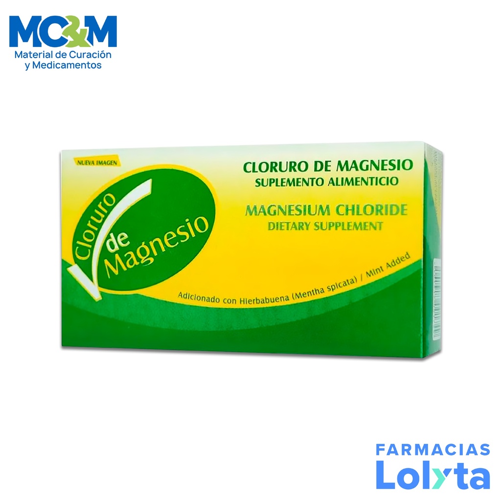 CLORURO DE MAGNESIO 100 G SUPLEMENTO ALIMENTICIO ADICIONADO CON HIERBABUENA LAB COYOACAN QUIMICA