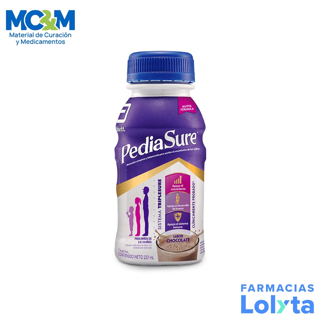 SUPLEMENTO ALIMENTICIO PEDIASURE CHOCOLATE C/237 ML LAB ABBOTT
