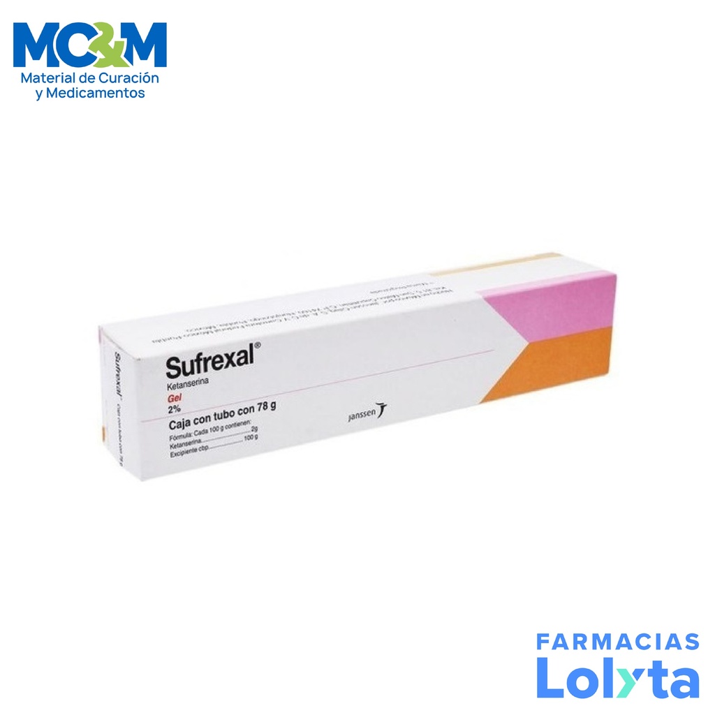 SUFREXAL 2% GEL TUBO C/78 G KETANSERINA LAB JANSSEN-CILAG