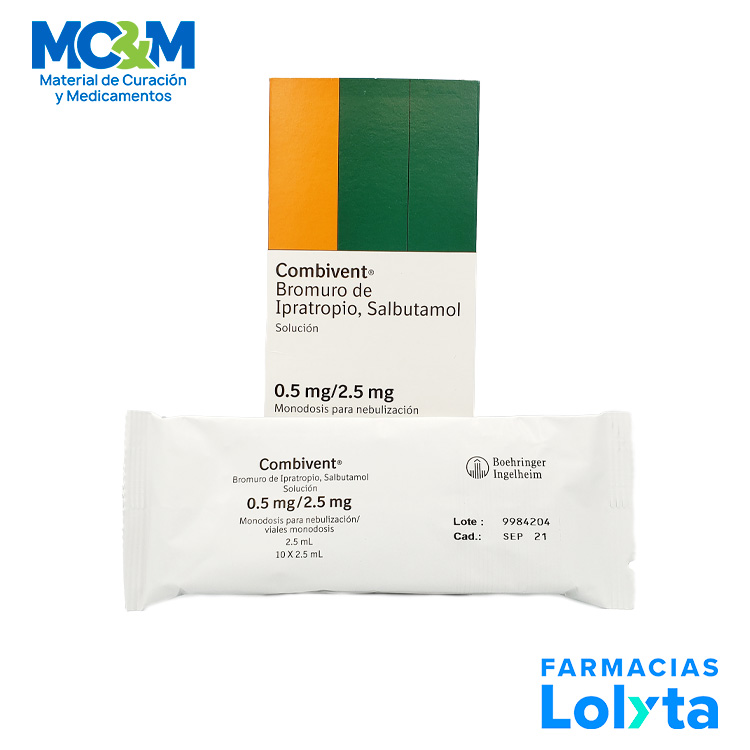COMBIVENT SOL P/NEBULIZAR 0.5/2.5 MG/2.5 ML C/10 AMP BROMURO DE IPRATROPIO SALBUTAMOL LAB BOEHRINGER
