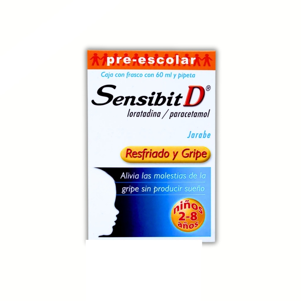 SENSIBIT D JARABE INFANTIL 16.66 MG/3.2 G/100 ML FCO C/60 ML SABOR FRAMBUESA LORATADINA PARACETAMOL LAB LIOMONT (PRE-ESCOLAR)