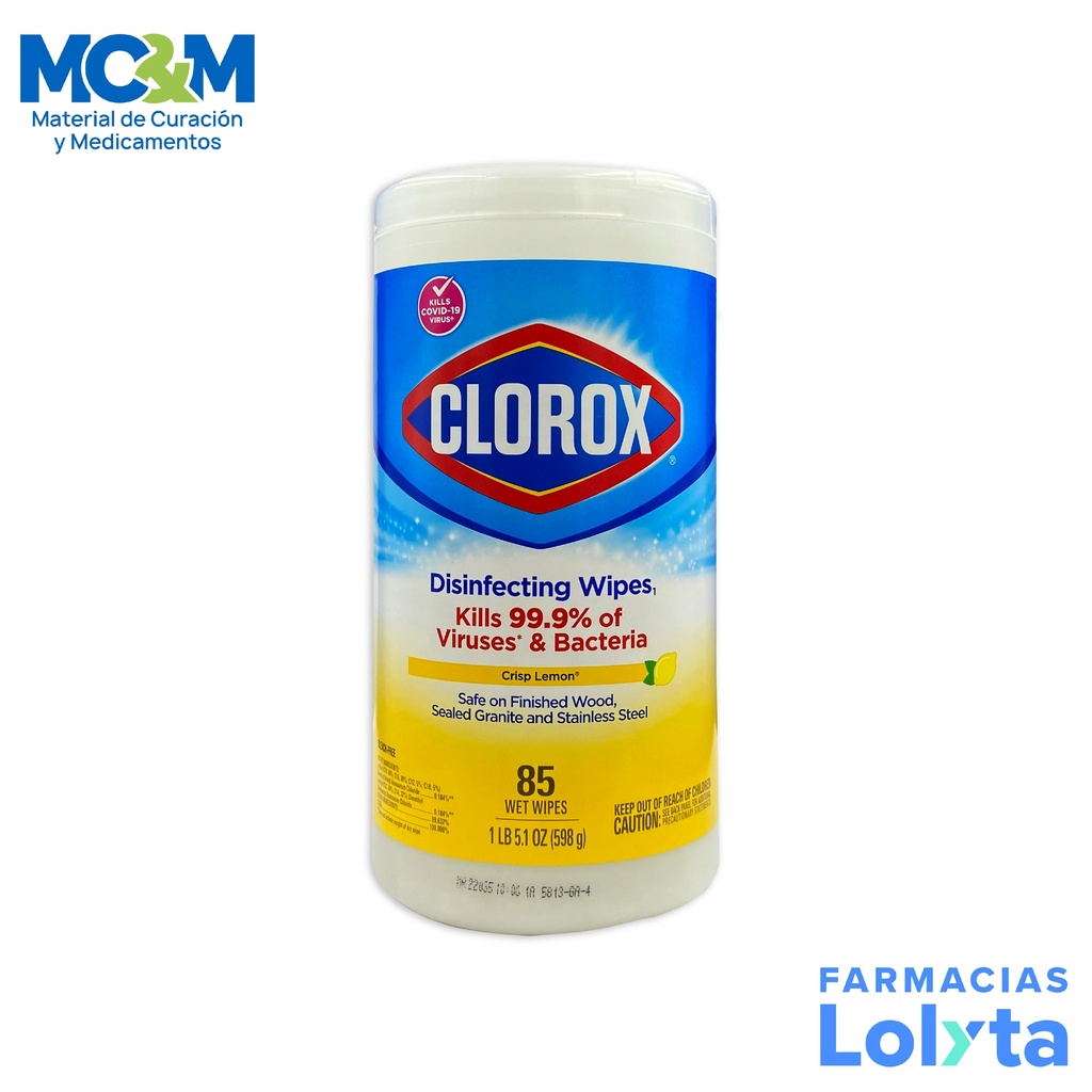 TOALLAS HUMEDAS DESINFECTANTES CLOROX CITRICOS C/85