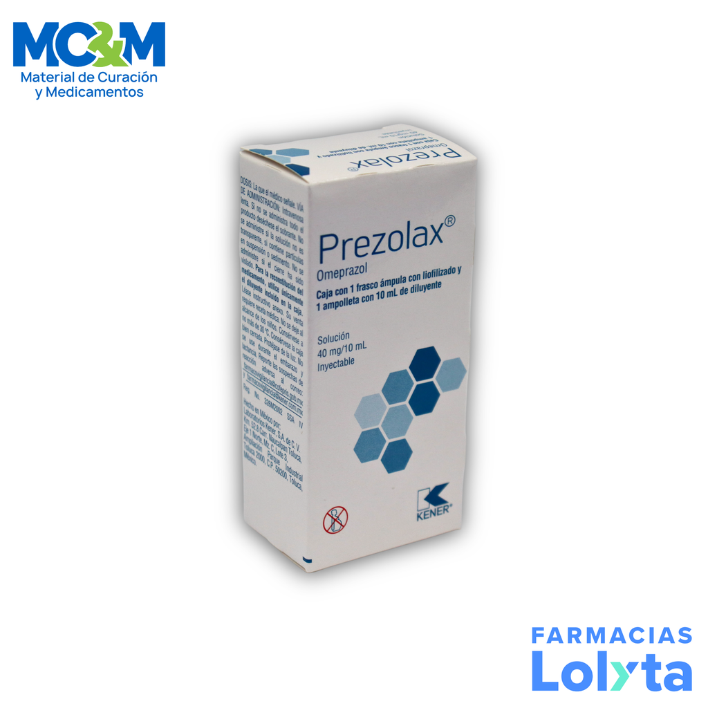 OMEPRAZOL SOL INY 40 MG/10 ML PREZOLAX LAB KENER