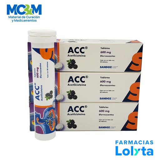ACC EFERVESCENTE 600 MG ACETILCISTEINA C/20 TAB LAB SANDOZ