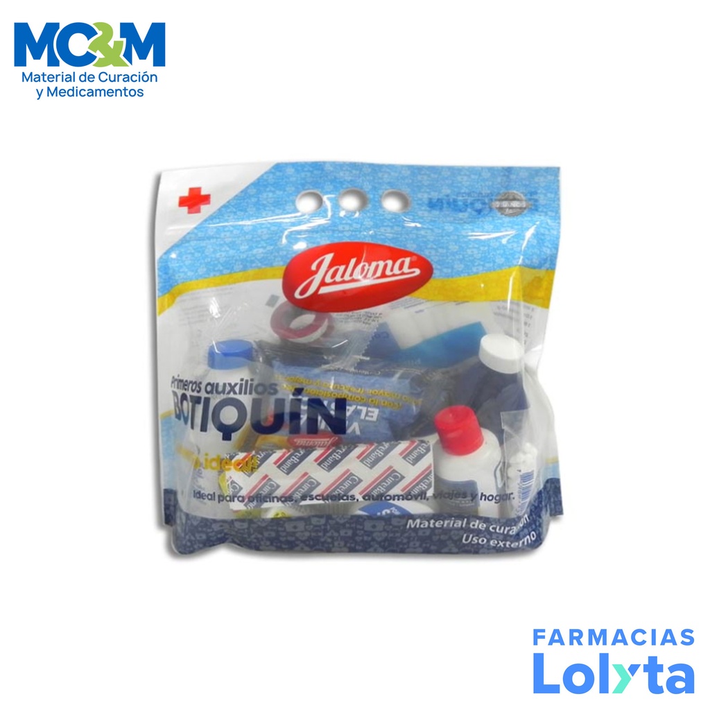 MINI BOTIQUIN PRIMEROS AUXILIOS CONTENIDO ESENCIAL JALOMA