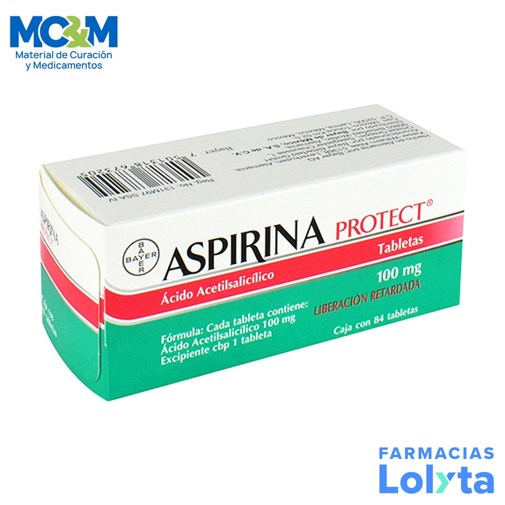 ASPIRINA PROTECT 100 MG C/84 TAB ACIDO ACETILSALICILICO LAB BAYER