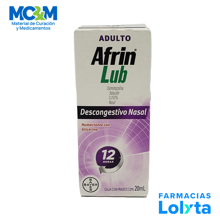 AFRIN LUB ADULTO DESCONGESTIVO NASAL SOL 0.050% C/20 ML OXIMETAZOLINA LAB BAYER