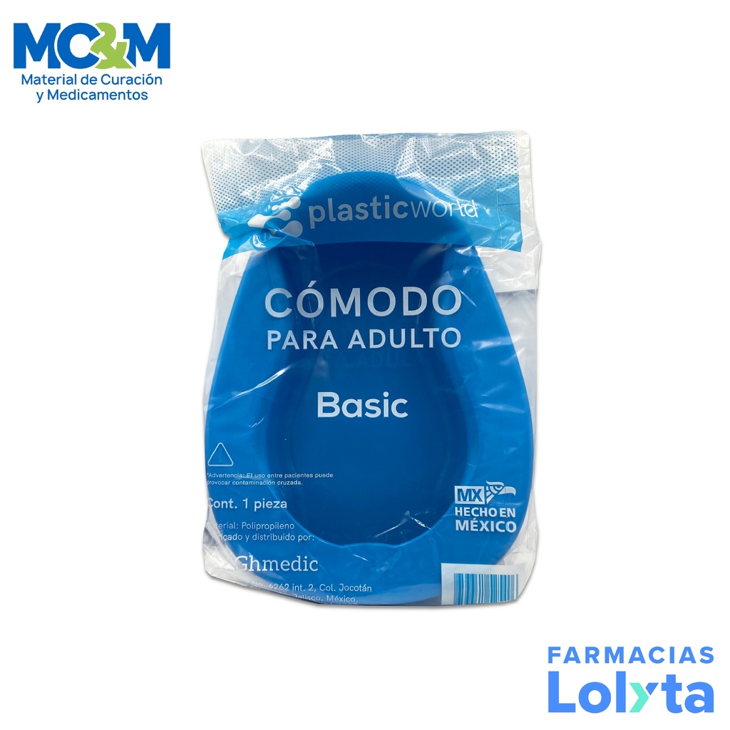 [1024] COMODO ADULTO COLOR AZUL PLASTIC WORLD BASIC GH MEDIC