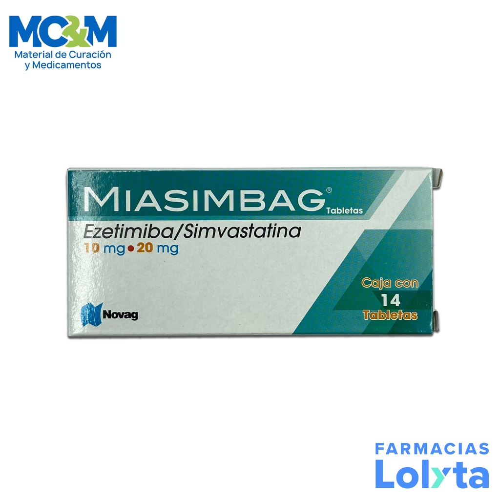 EZETIMIBA SIMVASTATINA 10/20 MG C/14 TAB MIASIMBAG LAB NOVAG
