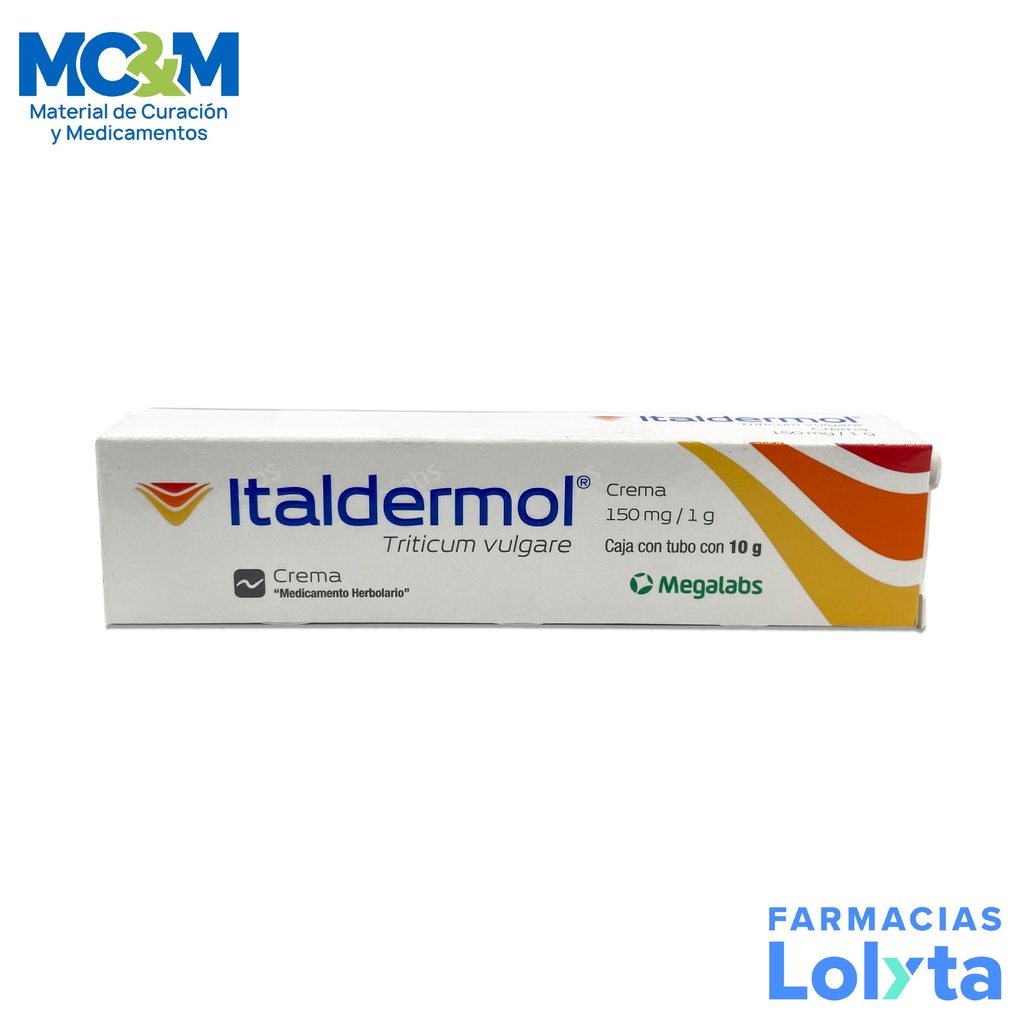 ITALDERMOL CREMA 150/10 MG/G TUBO C/10 G TRITICUM VULGARE FENOXIETANOL LAB ITALMEX