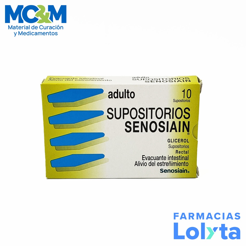SUPOSITORIOS SENOSIAIN 2632 MG C/10 SUPOSITORIOS ADULTO GLICEROL LAB SENOSIAIN