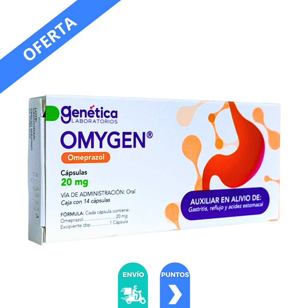 OMEPRAZOL 20 MG C/14 CAP OMYGEN LAB GENETICA