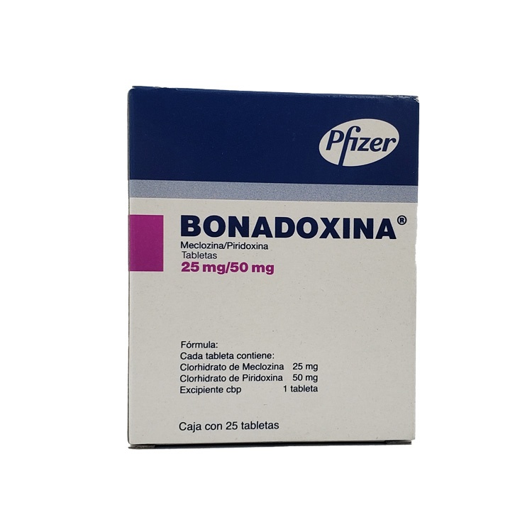 [1103] BONADOXINA 25/50 MG C/25 TAB MECLOZINA PIRIDOXINA LAB PFIZER