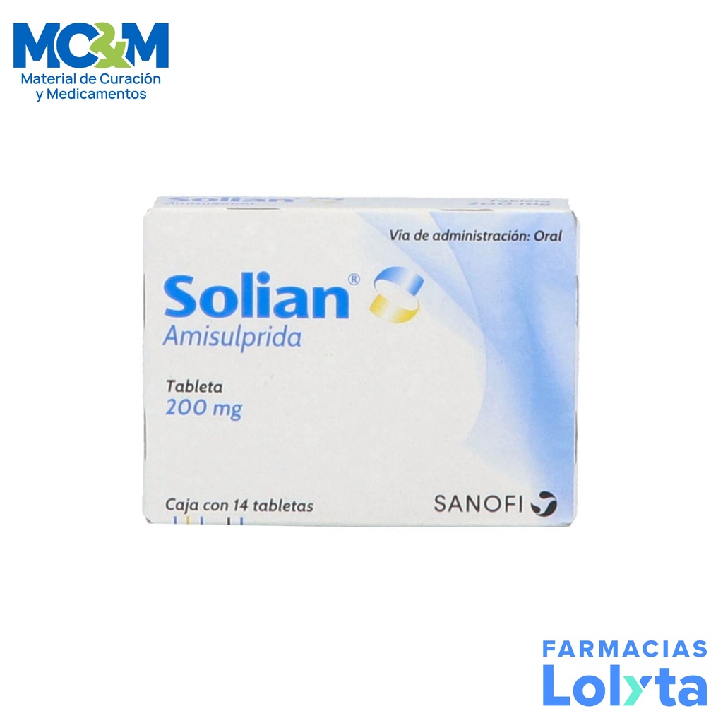 SOLIAN 200 MG C/14 TAB AMISULPRIDA LAB SANOFI AVENTIS