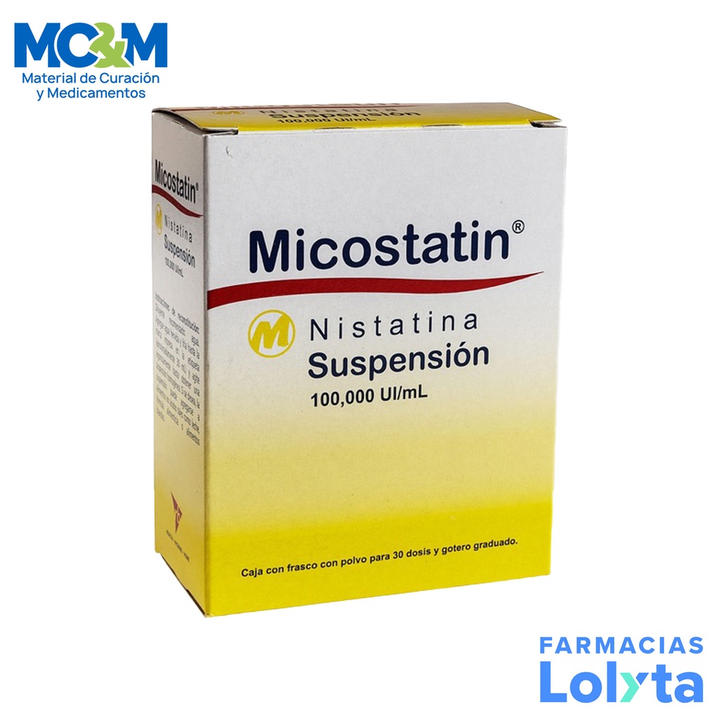 MICOSTATIN SUSPENSION 100 000 UI/ML C/30 DOSIS NISTATINA LAB RB HEALTH