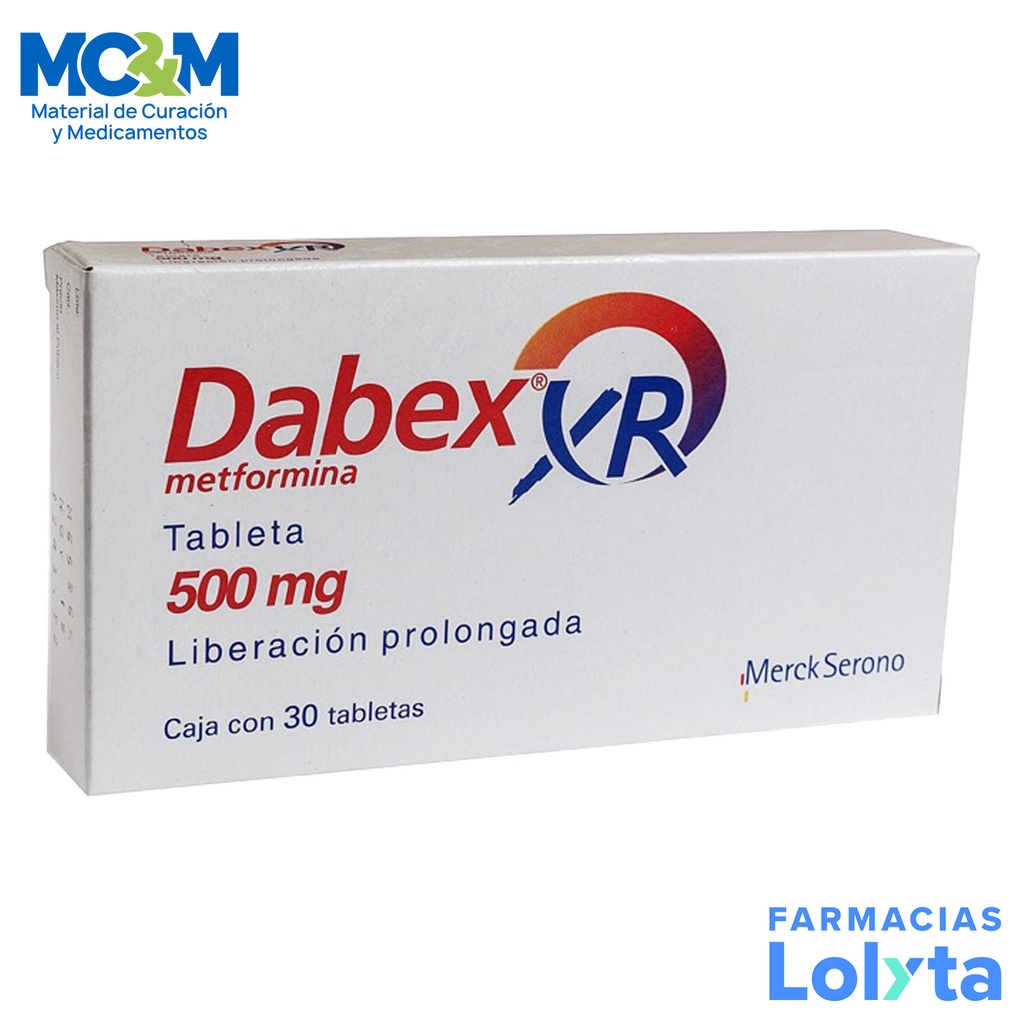 DABEX XR 500 MG C/30 TAB LP METFORMINA LAB MERCK