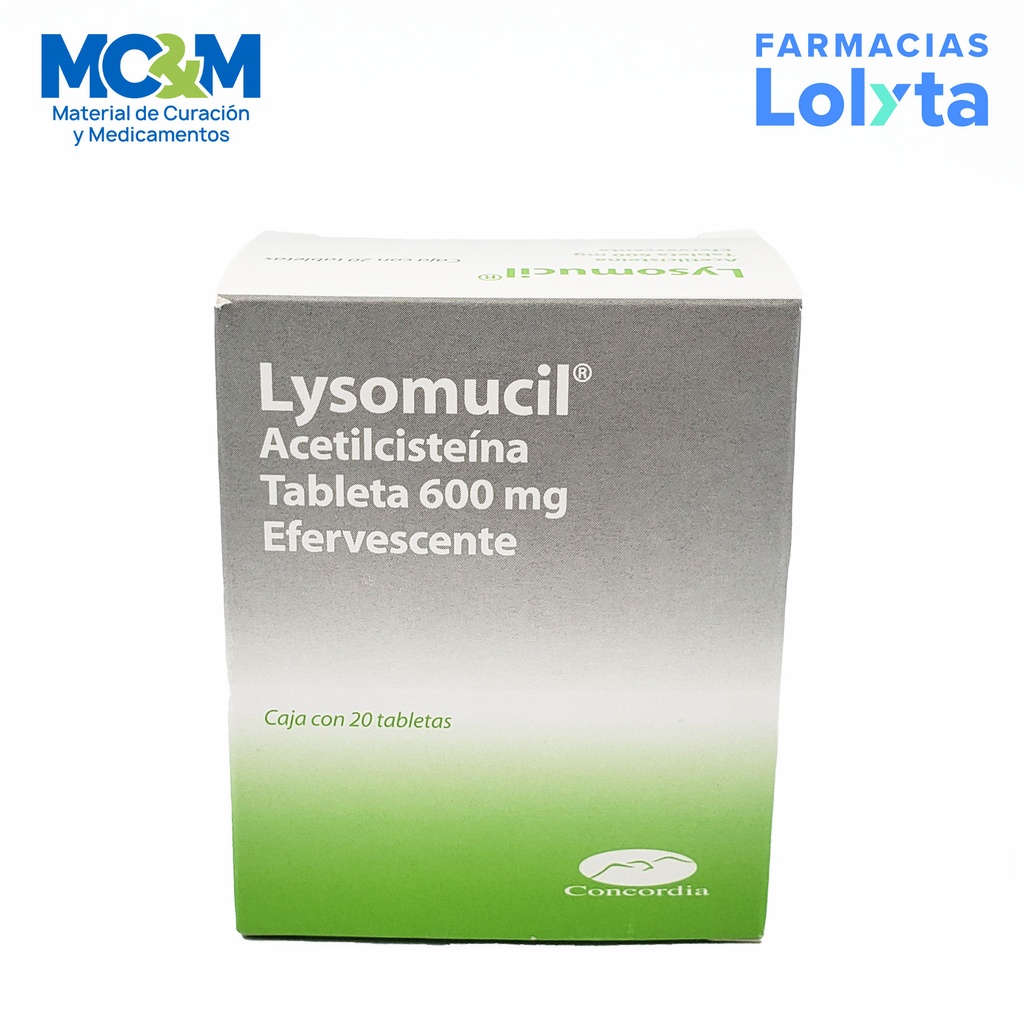 LYSOMUCIL 600MG C/20 TAB EFERVESCENTE ACETILCISTEINA LAB CONCORDIA