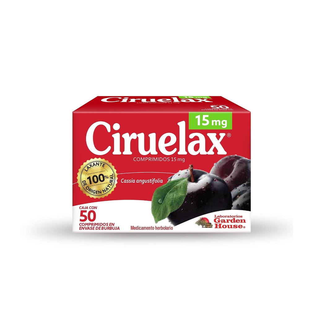 CIRUELAX 15 MG C/50 COMPRIMIDOS CASSIA ANGUSTIFOLIA LAB MEGALABS