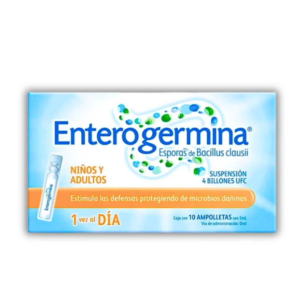 ENTEROGERMINA SUSP ORAL 4 BILLONES UFC/5 ML C/10 AMP ESPORAS DE BACILLUS CLAUSII
