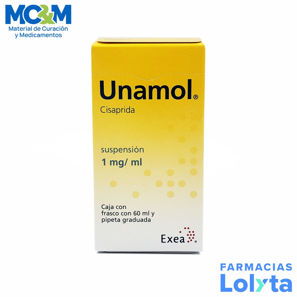 UNAMOL SUSPENSION 1MG/ML C/60 ML CISAPRIDA LAB EXEA