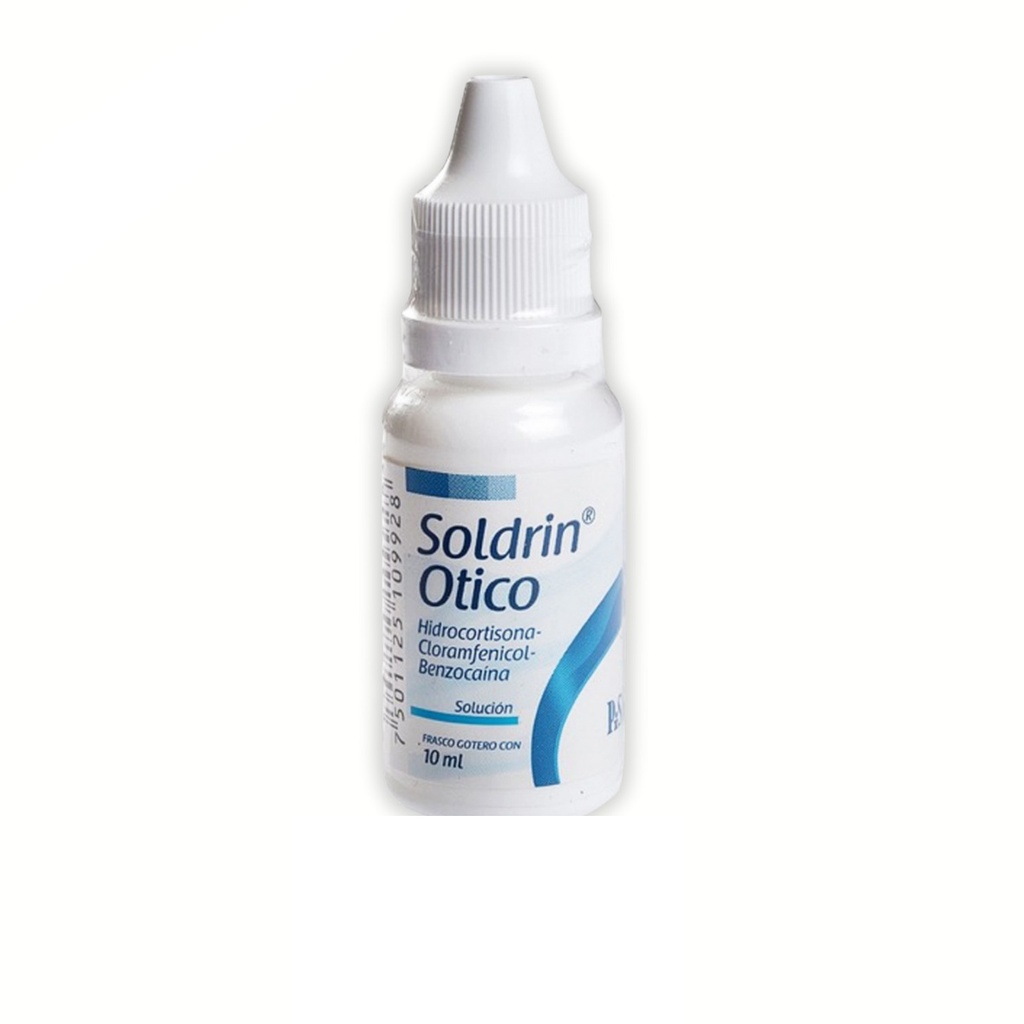 HIDROCORTISONA CLORANFENICOL BENZOCAINA SOL GOTAS 10/25/20MG/ML FCO C/10ML SOLDRIN OTICO LAB PISA