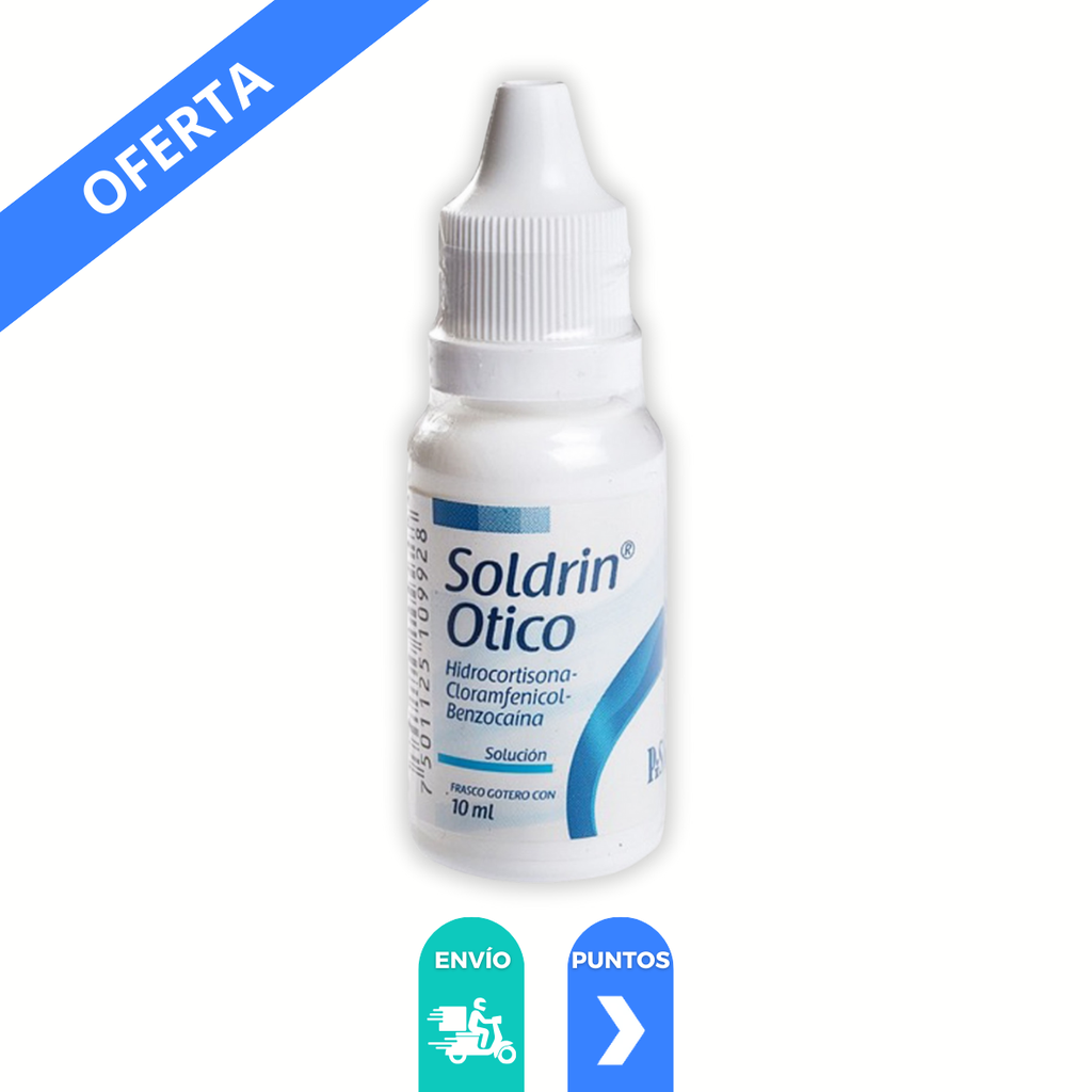 HIDROCORTISONA CLORANFENICOL BENZOCAINA SOL GOTAS 10/25/20MG/ML FCO C/10ML SOLDRIN OTICO LAB PISA