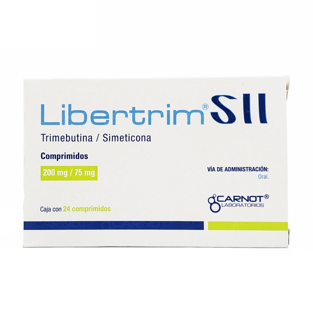 LIBERTRIM SII 200MG/ 75 MG TRIMEBUTINA/SIMETICONA C/24 COMPRIMIDOS LAB CARNOT