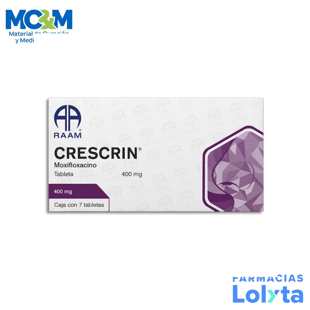MOXIFLOXACINO 400MG C/7 TAB CRESCRIN LAB RAAM