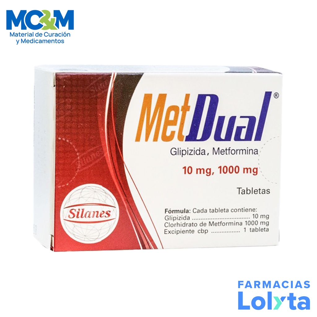 METDUAL 10/1000MG GLIPIZIDA/METFORMINA C/30 TAB LAB SILANES
