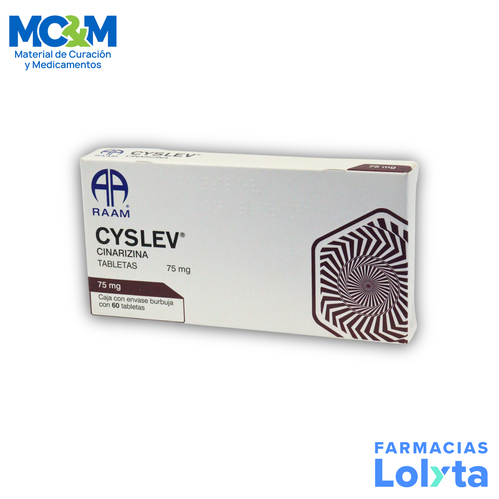 CINARIZINA 75 MG C/60 TAB CYSLEV LAB RAAM