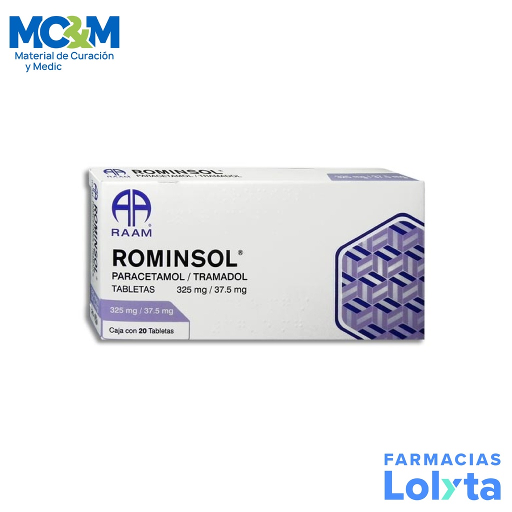 TRAMADOL PARACETAMOL 37.5MG/325MG C/20 TAB ROMINSOL LAB RAAM