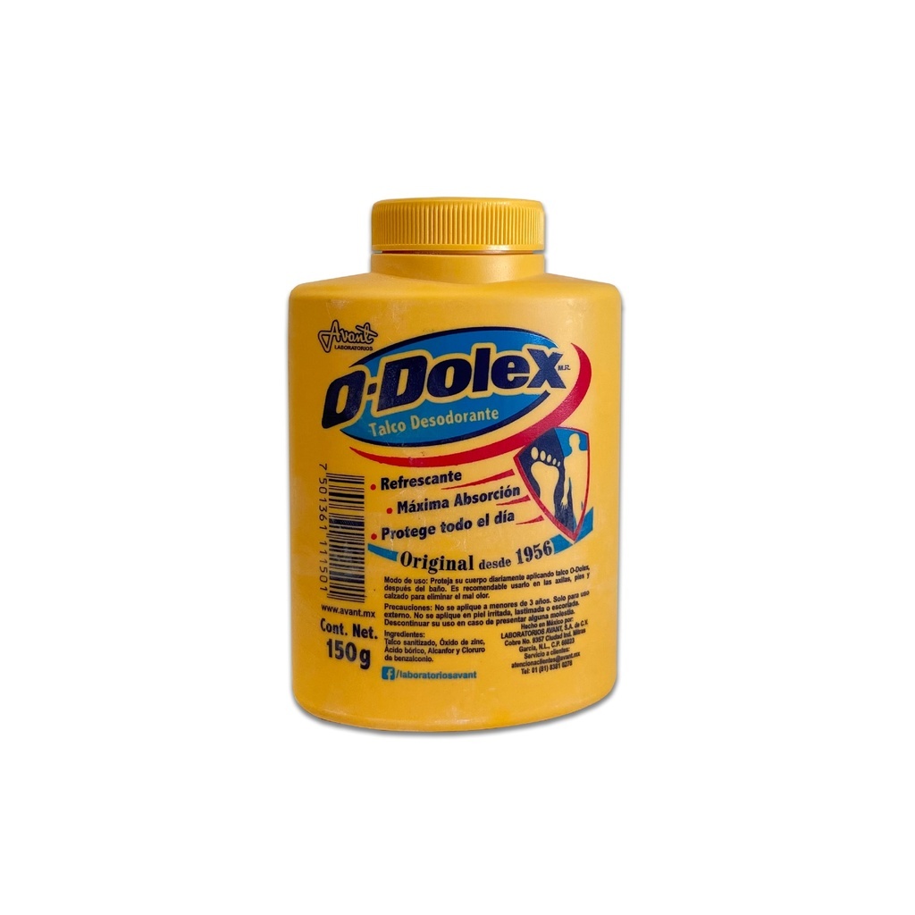 O-DOLEX TALCO DESODORANTE P/PIES AMARILLO C/150 G LAB AVANT