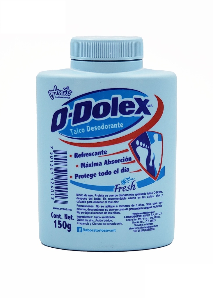 O-DOLEX TALCO DESODORANTE P/PIES FRESH AZUL C/150 G LAB AVANT