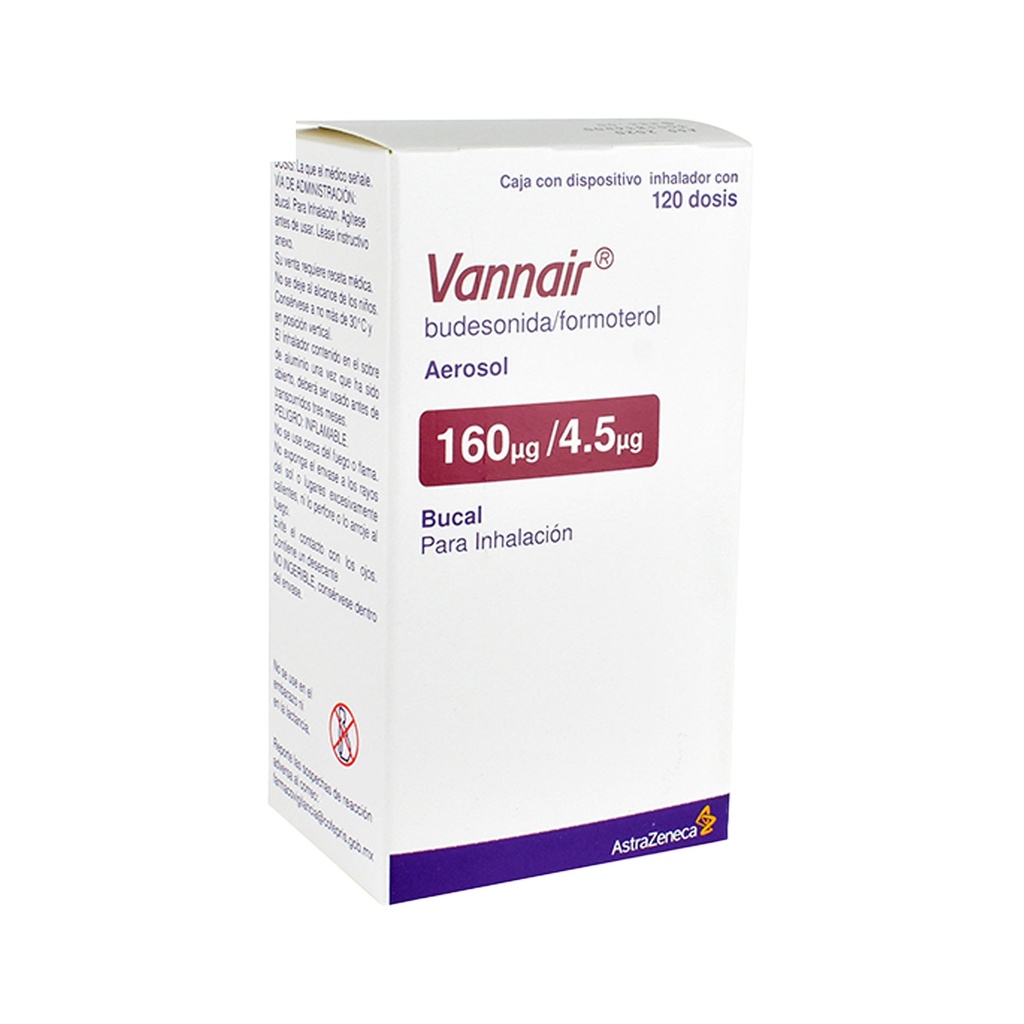 [1221] VANNAIR AEROSOL BUCAL P/INHALACION 160/4.5 MCG C/120 DOSIS BUDESONIDA FORMOTEROL LAB ASTRAZENECA