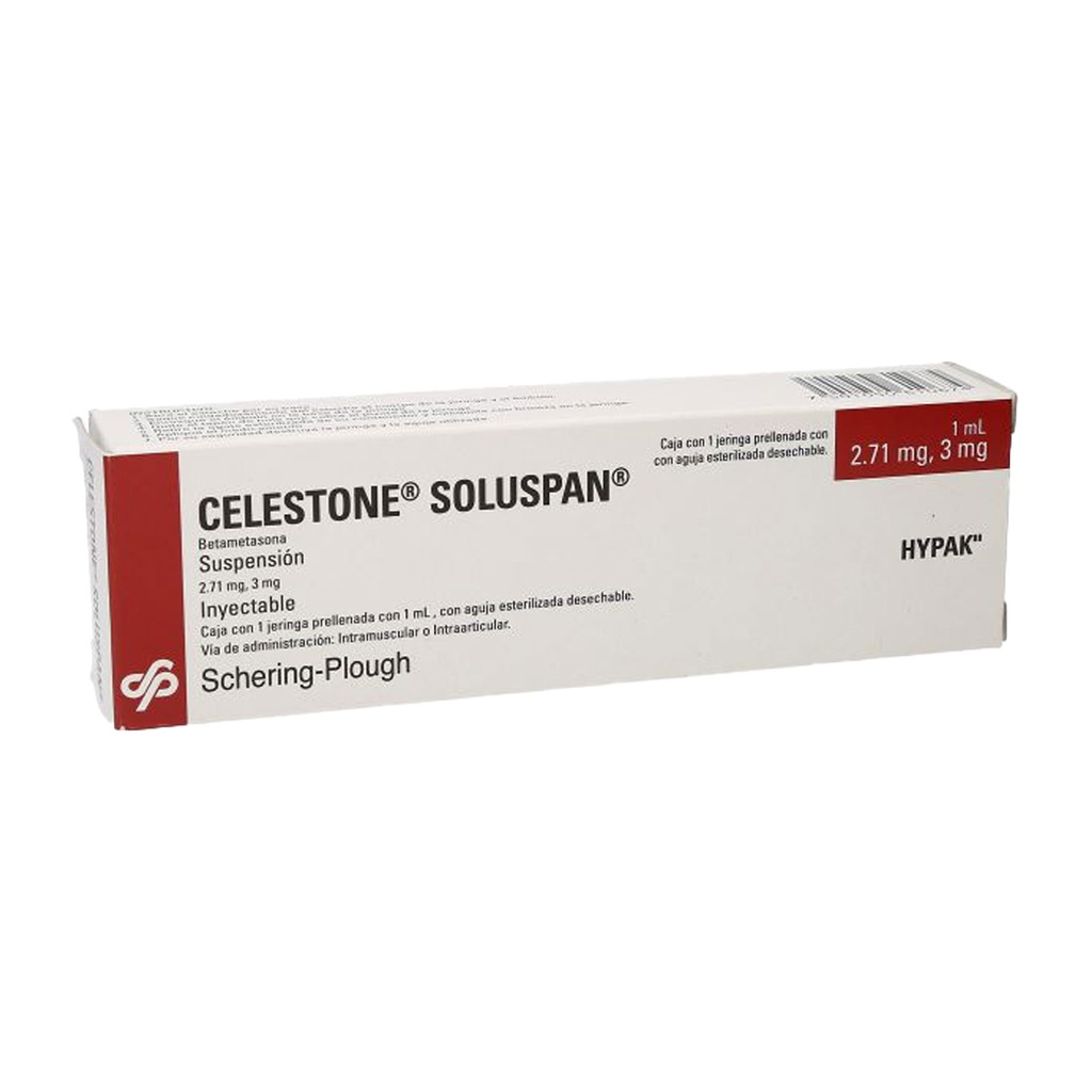 [1225] CELESTONE SOLUSPAN HYPAK SUSP INY 2.71MG/3MG/ML BETAMETASONA LAB SCHERING PLOUGH