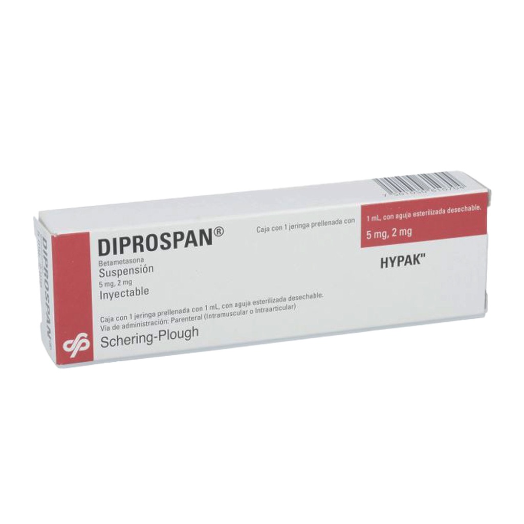 DIPROSPAN HYPAK SUSP INY 5MG/2MG 1 ML C/1 JERINGA BETAMETASONA LAB SCHERING PLOUGH
