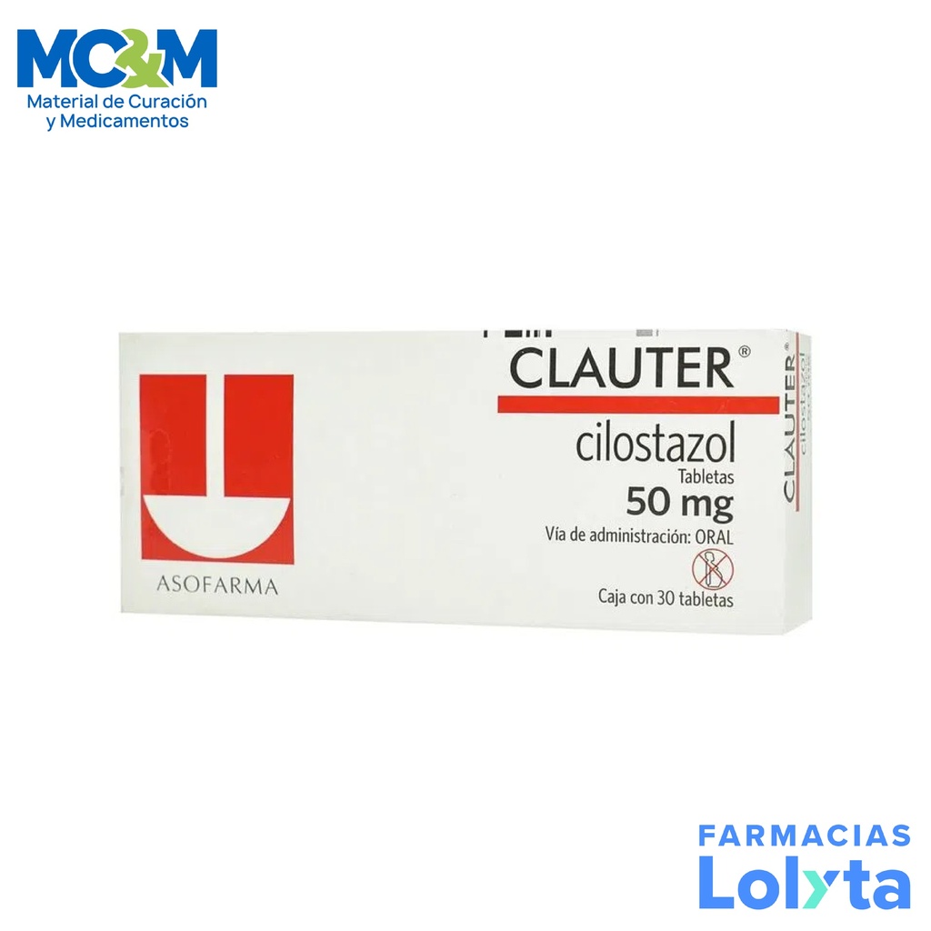 CLAUTER 50 MG C/30 TAB CILOSTAZOL LAB ASOFARMA