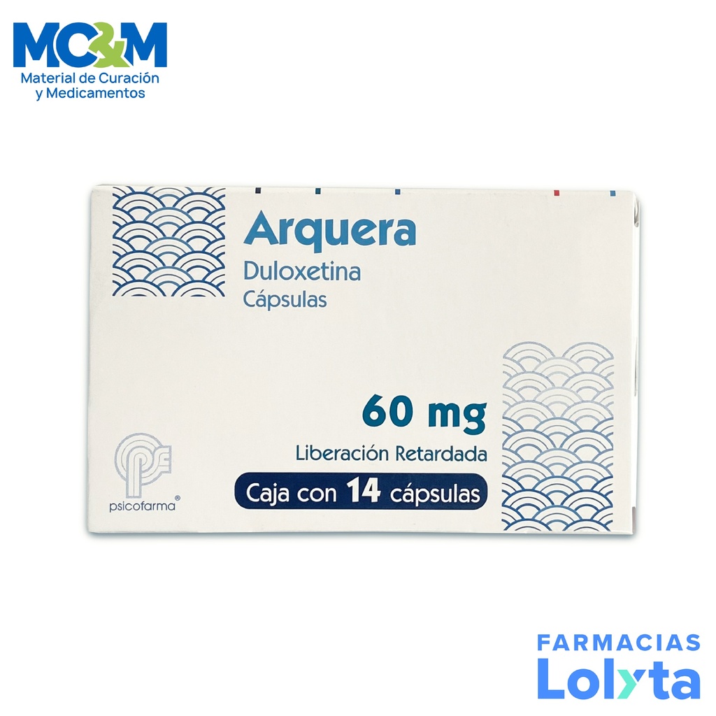 DULOXETINA 60 MG C/14 CAP LIB RETARDADA ARQUERA LAB PSICOFARMA