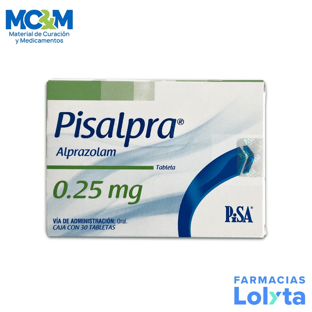 ALPRAZOLAM 0.25 MG C/30 TAB PISALPRA LAB PISA GRUPO II