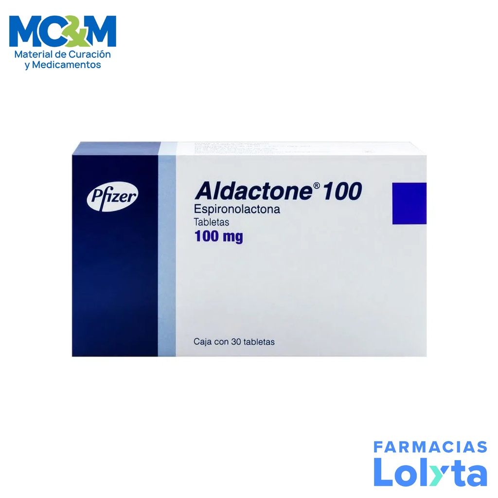 ALDACTONE 100 MG C/30 TAB ESPIRONOLACTONA LAB PFIZER