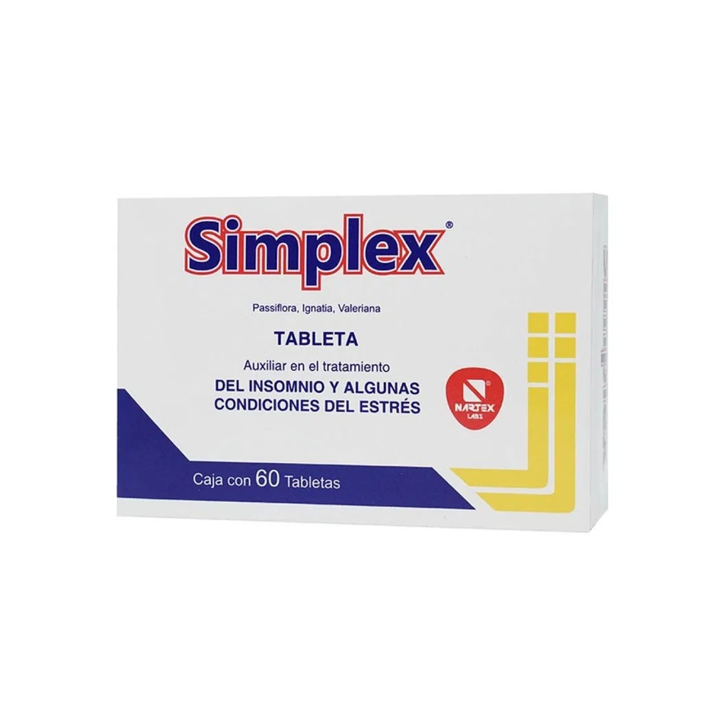 [1283] SIMPLEX 3D/3D/3D C/60 TAB PASSIFLORA IGNATIA VALERIANA LAB NARTEX