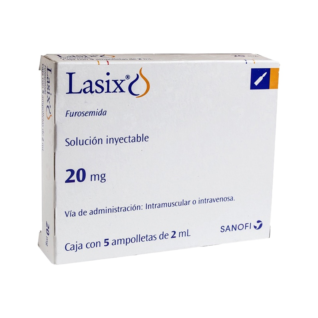 LASIX SOL INY 20 MG/2 ML C/5 AMP FUROSEMIDA